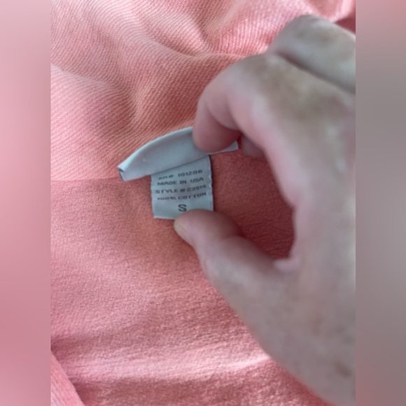 Soft Surroundings Women's Coral Cotton Collared Pullover Tunic w Pockets Size M - Picture 4 of 6